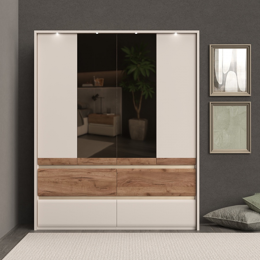 Štvordverová šatníková skriňa s led osvetlením artemisia - dub.

 

Dominantou tejto skrine sú dve bronzové zrkadlá, ktoré pôsobia veľmi prepychovo.

 

Súčasťou skrine je LED osvetlenie, ktoré sa nachádza v hornej časti.

 

Rozmery štvordverovej šatníkovej skrine s 2 zrkadlami a LED osvetlením Artemisia sú 187x226x60cm (š, v, h).

 

Všetky produkty z kolekcie Artemisia nájdete nižšie v súvisiacich produktoch.