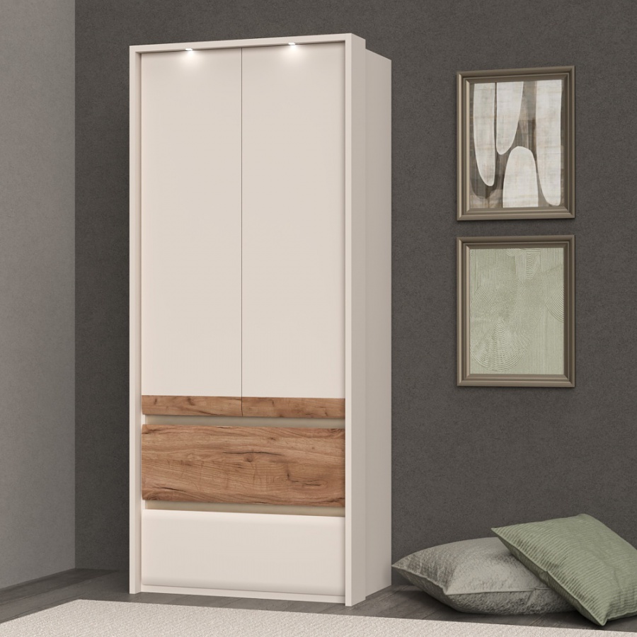 Dvojdverová šatníková skriňa s led osvetlením artemisia - dub.

 

Okrem dvoch zásuviek tu nájdeme odkladací priestor vo forme police a šatníkovej tyče.

 

Súčasťou skrine je LED osvetlenie, ktoré sa nachádza v hornej časti.

 

Rozmery dvojdverovej šatníkovej skrine s LED osvetlením Artemisia sú 97x226x60cm (š, v, h).

 

Všetky produkty z kolekcie Artemisia nájdete nižšie v súvisiacich produktoch.