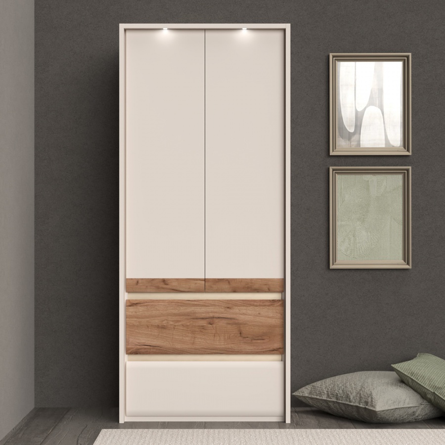 Dvojdverová šatníková skriňa s led osvetlením artemisia - dub.

 

Okrem dvoch zásuviek tu nájdeme odkladací priestor vo forme police a šatníkovej tyče.

 

Súčasťou skrine je LED osvetlenie, ktoré sa nachádza v hornej časti.

 

Rozmery dvojdverovej šatníkovej skrine s LED osvetlením Artemisia sú 97x226x60cm (š, v, h).

 

Všetky produkty z kolekcie Artemisia nájdete nižšie v súvisiacich produktoch.