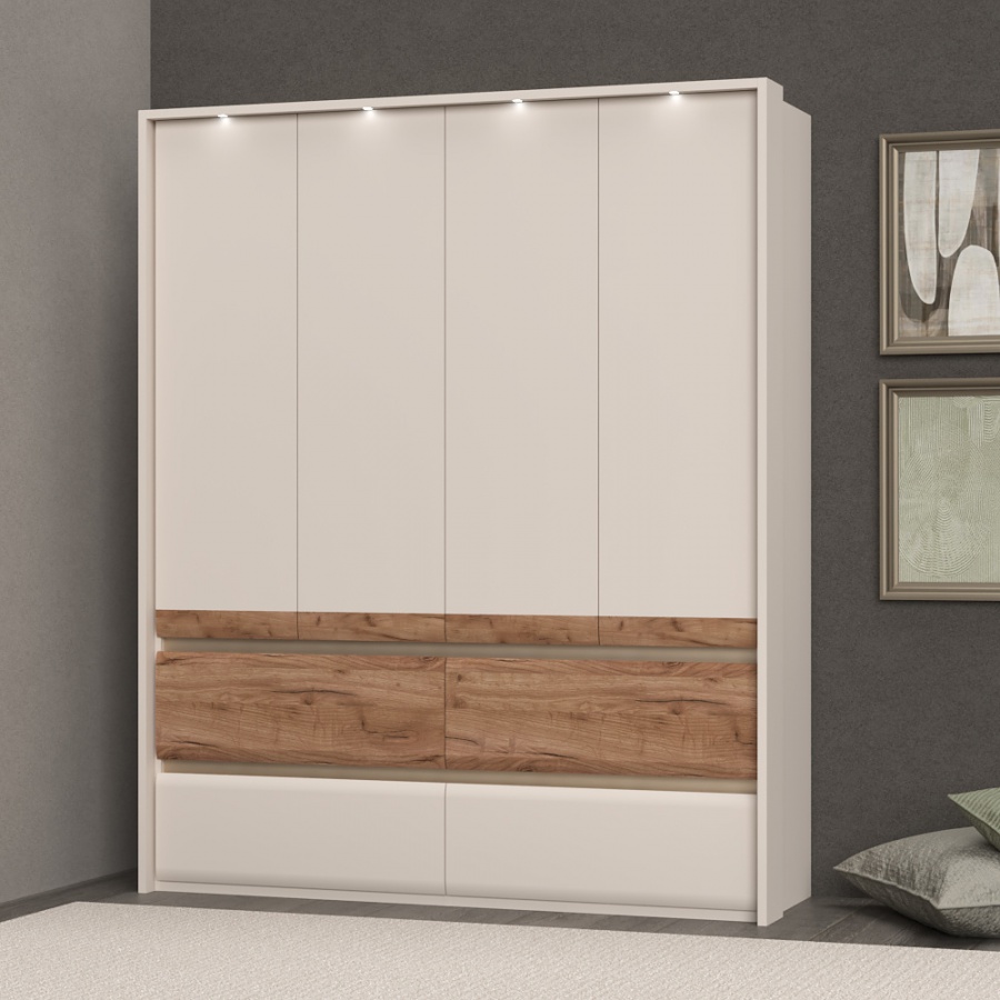 Štvordverová šatníková skriňa s led osvetlením artemisia - dub.

 

Okrem štyroch zásuviek tu nájdeme odkladací priestor vo forme dvoch políc a dvoch šatníkových tyčí.

 

Súčasťou skrine je LED osvetlenie, ktoré sa nachádza v hornej časti.

 

Rozmery štvordverovej šatníkovej skrine s LED osvetlením Artemisia sú 187x226x60cm (š, v, h).

 

Všetky produkty z kolekcie Artemisia nájdete nižšie v súvisiacich produktoch.