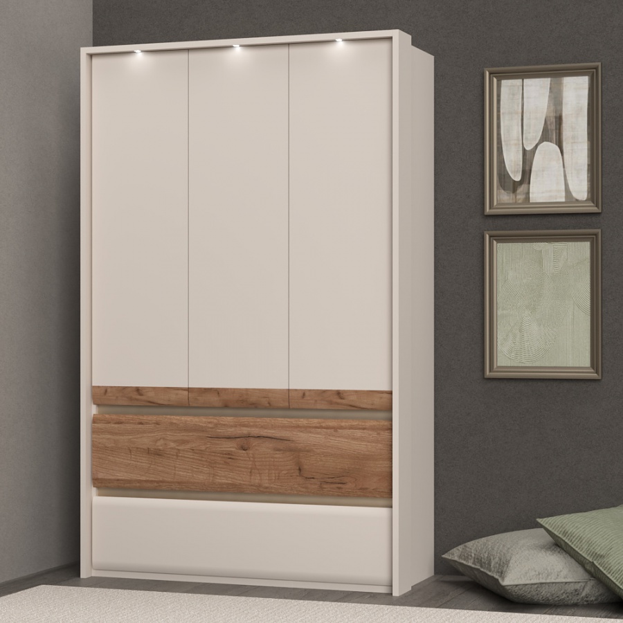 Trojdverová šatníková skriňa s led osvetlením artemisia - dub.

 

Okrem dvoch zásuviek tu nájdeme odkladací priestor vo forme dvoch políc a dvoch šatníkových tyčí.

 

Súčasťou skrine je LED osvetlenie, ktoré sa nachádza v hornej časti.

 

Rozmery trojdverovej šatníkovej skrine s LED osvetlením Artemisia sú 142x226x60cm (š, v, h).

 

Všetky produkty z kolekcie Artemisia nájdete nižšie v súvisiacich produktoch.