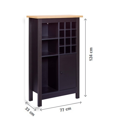 Vinotéka silpa - čierna/dub artisan.

 

Neustále dostávate od priateľov a známych fľaše s alkoholom a neviete, kam s nimi?

 

Rozmery vinotéky Silpa sú 77x124x33cm (š, v, h).

 

Všetky produkty z kolekcie Silpa nájdete nižšie v súvisiacich produktoch.