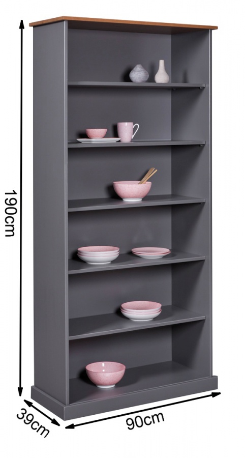 Policový regál z masívu weston - šedá/hnedá.

 

Priestranný regál, ktorý sa hodí ako do spální, tak aj obývacích izieb či kancelárií.

 

Rozmery policového regálu Weston sú 90x190x39cm (š, v, h).

 

Všetky produkty z kolekcie Weston nájdete nižšie v súvisiacich produktoch.