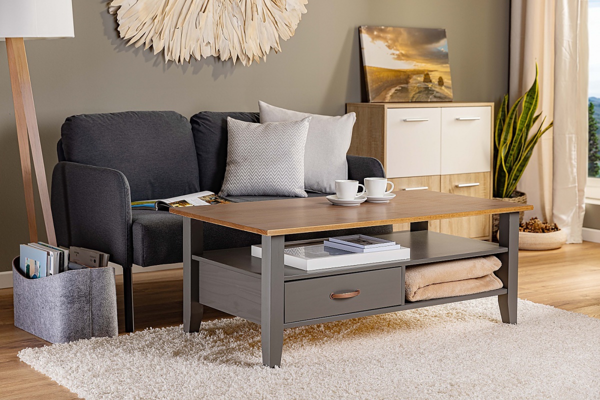 Konferenčný stolík z masívu weston - šedá/hnedá.

 

Aj konferenčný stolík z masívu môže pôsobiť luxusne a moderne.

 

Rozmery konferenčného stolíka Weston sú 115x45x60cm (š, v, h).

 

Všetky produkty z kolekcie Weston nájdete nižšie v súvisiacich produktoch.