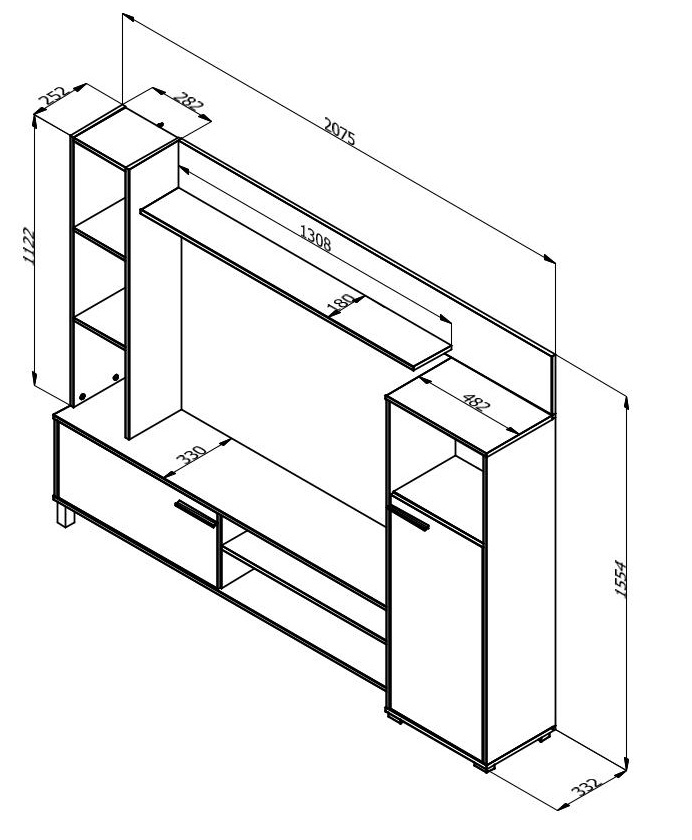 Obývacia stena s vnútorným osvetlením chic - dub artisan/čierna.

 

Obývacia stena je vybavená mnohými priestormi skrytými za dvierkami.

 

Rozmery obývacej steny bez osvetlenia Chic sú 207,5x157,5x33cm (š, v, h).

 

Všetky produkty z kolekcie Chic nájdete nižšie v súvisiacich produktoch.