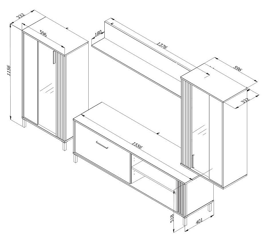 Obývacia stena bez osvetlenia anabelle - biela/dub artisan.

 

Rozmery obývacej steny bez osvetlenia Anabelle sú 280,5x170x40cm (š, v, h).

 

Všetky produkty z kolekcie Anabelle nájdete nižšie v súvisiacich produktoch.
