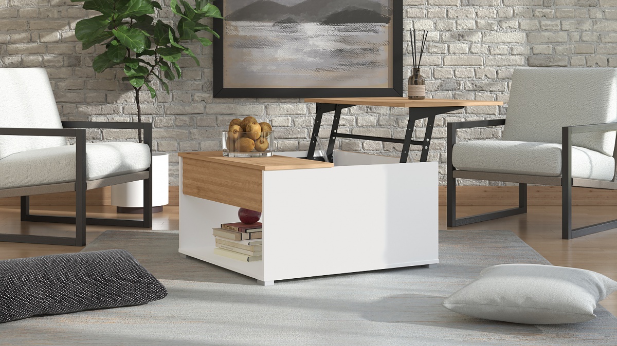 Konferenčný stolík so zdvíhacou doskou lift - biela/dub artisan.

 

Rozmery konferenčného stolíka so zdvíhacou doskou Lift sú 80x45x80cm (š, v, h).

 

Všetky produkty z kolekcie Lift nájdete nižšie v súvisiacich produktoch.