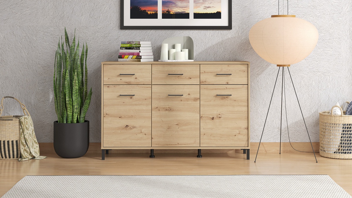 Kombinovaná komoda 3d3z lucida - dub artisan.

 

Kombinované komody sú praktické, dostatočne priestranné, a navyše veľmi univerzálne, pretože skvele zapadnú do každej miestnosti.

 

Rozmery kombinovanej komody 3D3Z Lucida sú 138x90x40cm (š, v, h).

 

Všetky produkty z kolekcie Lucida nájdete nižšie v súvisiacich produktoch.