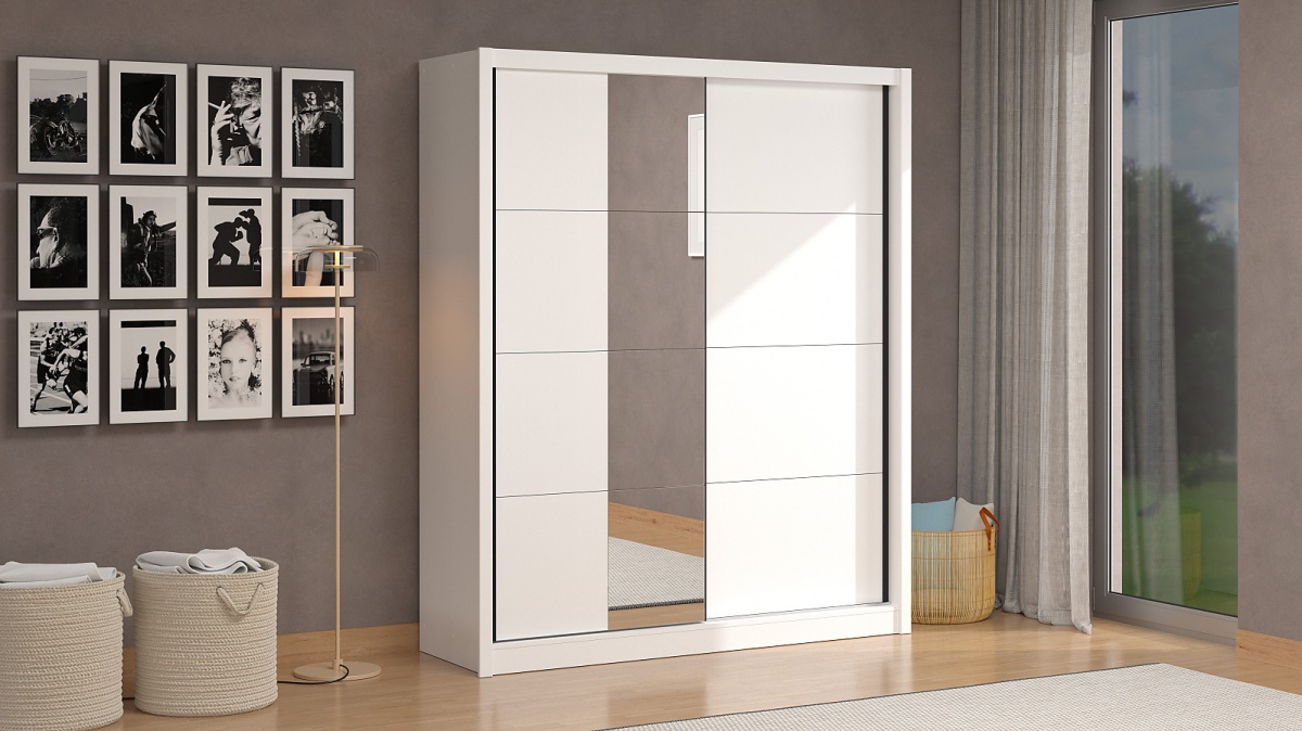 Posuvná šatníková skriňa so zrkadlom 180 gally - biela.

 

Rozmery posuvnej šatníkovej skrine so zrkadlom 180 Gally sú 180x215,5x58cm (š, v, h). 

 

Všetky produkty z kolekcie Gally nájdete nižšie v súvisiacich produktoch.