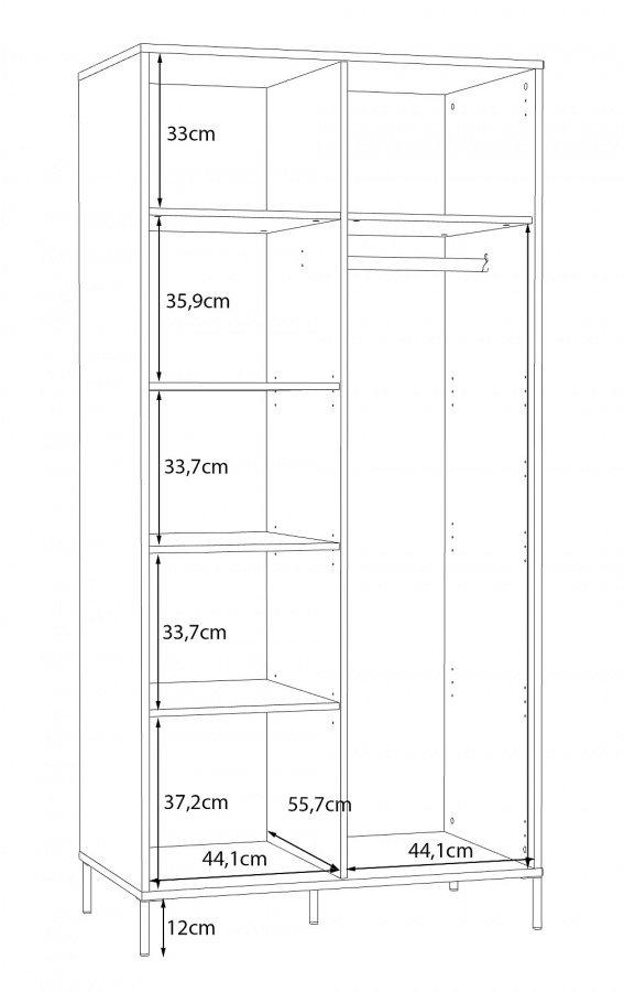 Šatníková skriňa bayon - béžová.

 

Luxusná šatníková skriňa je praktickým kúskom do každej domácnosti.

 

Rozmery šatníkovej skrine Bayon sú 93,7x195,2x56cm (š, v, h).

 

Všetky produkty z kolekcie Bayon nájdete nižšie v súvisiacich produktoch.