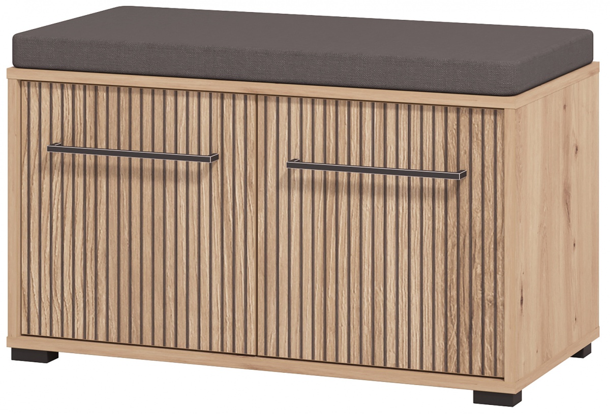 Botník s polstrovaním rue - dub artisan/čierna.

 

Botník je absolútnou nevyhnutnosťou každej predsiene.

 

Rozmery botníku s polstrovaním Rue sú 80x44x40cm (š, v, h).

 

Všetky produkty z kolekcie Rue nájdete nižšie v súvisiacich produktoch.