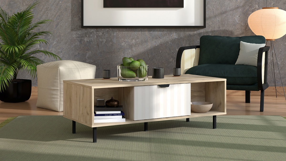 Obývacia izba s osvetlením xaden - dub šedý/béžová.

 

Kombinovaná komoda je ideálnou voľbou pre všetkých, ktorí zháňajú praktický kus nábytku, ktorý nielen skvele poslúži, ale navyše bude vyzerať štýlovo.

 

Konferenčný stolík je vybavený výklopnými dvierkami, ktoré je možné otvoriť z oboch strán.

 

Vysoká vitrína je opatrená dvierkami, ktoré sú ozvláštnené pruhovaným vzorom, čo vytvára unikátny dizajn.

 

TV stolík je absolútnou nevyhnutnosťou každej obývacej izby.

 

Nástenná polica je tým kusom nábytku, ktorý sa hodí naozaj všade.

 

Minimalistická vitrína, ktorá nielen skvele vyzerá, ale navyše aj perfektne poslúži.

 

Obývacia izba s osvetlením sa skladá z týchto prvkov:


	Široká komoda Xaden - 157x92,5x40cm (š, v, h)
	Konferenčný stolík Xaden - 120,5x41,5x54,5cm (š, v, h)
	Vysoká vitrína s vnútorným osvetlením Xaden - 86x195x40cm (š, v, h)
	TV stolík s osvetlením Xaden - 182,5x54x40cm (š, v, h)
	Nástenná polica Xaden - 137,5x24x19,5cm (š, v, h)
	Vitrína I s vnútorným osvetlením Xaden - 86x131x40cm (š, v, h)


 

Všetky produkty z kolekcie Xaden nájdete nižšie v súvisiacich produktoch.