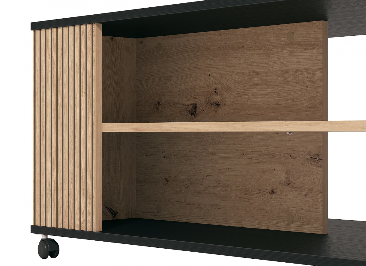 Konferenčný stolík na kolieskach semira - dub artisan/dub čierny.

 

Otvorený konferenčný stolík je opatrený kolieskami, vďaka čomu sa s ním ľahko manipuluje, a tak ho v prípade potreby môžete premiestniť inam.

 

Rozmery konferenčného stolíka na kolieskach Semira sú 101x46,5x54,5cm (š, v, h).

 

Všetky produkty z kolekcie Semira nájdete nižšie v súvisiacich produktoch.