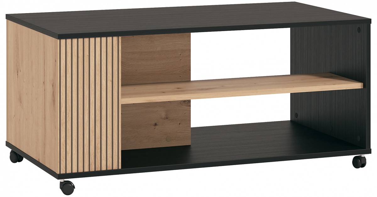 Obývacia izba s osvetlením ii semira - dub artisan/dub čierny.

 

Kombinovaná komoda sa hodí skutočne všade a je tak vhodná na zakomponovanie do ktoréhokoľvek voľného priestoru.

 

Otvorený konferenčný stolík je opatrený kolieskami, vďaka čomu sa s ním ľahko manipuluje, a tak ho v prípade potreby môžete premiestniť inam.

 

Bojujete s nedostatkom miesta a miestnosť už praská vo švíkoch?

 

Hoci sa jedná o menšiu televíznu komodu, tak je stále dostatočne priestranná.

 

Nízku vitrínu ľahko vmestnáte aj do menších obývacích izieb a dokážete tak vytvoriť príjemné a luxusne pôsobiace prostredie.

 

Obývacia izba s osvetlením II sa skladá z týchto prvkov:


	Kombinovaná komoda Semira - 208x92,5x40cm (š, v, h)
	Policový panel Semira - 57,5x104x22cm (š, v, h)
	Konferenčný stolík na kolieskach Semira - 101x46,5x54,5cm (š, v, h)
	Nízka vitrína s vnútorným osvetlením Semira - 86,5x131x40cm (š, v, h)
	Malá TV komoda Semira - 157x54,5x40cm (š, v, h)


 

Všetky produkty z kolekcie Semira nájdete nižšie v súvisiacich produktoch.