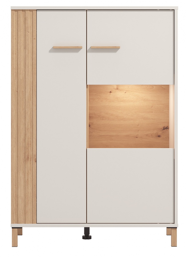 Malá obývacia izba s osvetlením katharos - béžová/dub artisan.

 

Aj z úplne obyčajnej obývacej izby môžete vytvoriť prepychovú miestnosť.

 

Široký TV stolík z kolekcie Katharos je opatrený dvierkami z každej strany a priestorom rozdeleným policou, ktorý sa nachádza uprostred.

 

Nástenná polica má nielen estetické, ale aj funkčné prvky.

 

Malá obývacia izba s osvetlením sa skladá z týchto prvkov:


	Vysoká vitrína s vnútorným osvetlením Katharos - 59,5x192,5x40cm (š, v, h)
	Nízka vitrína s vnútorným osvetlením Katharos - 85x122x40cm (š, v, h)
	Nástenná polica Katharos - 150,5x31,5x19,5cm (š, v, h)
	TV stolík Katharos - 163,5x52x40cm (š, v, h)


 

Všetky produkty z kolekcie Katharos nájdete nižšie v súvisiacich produktoch.