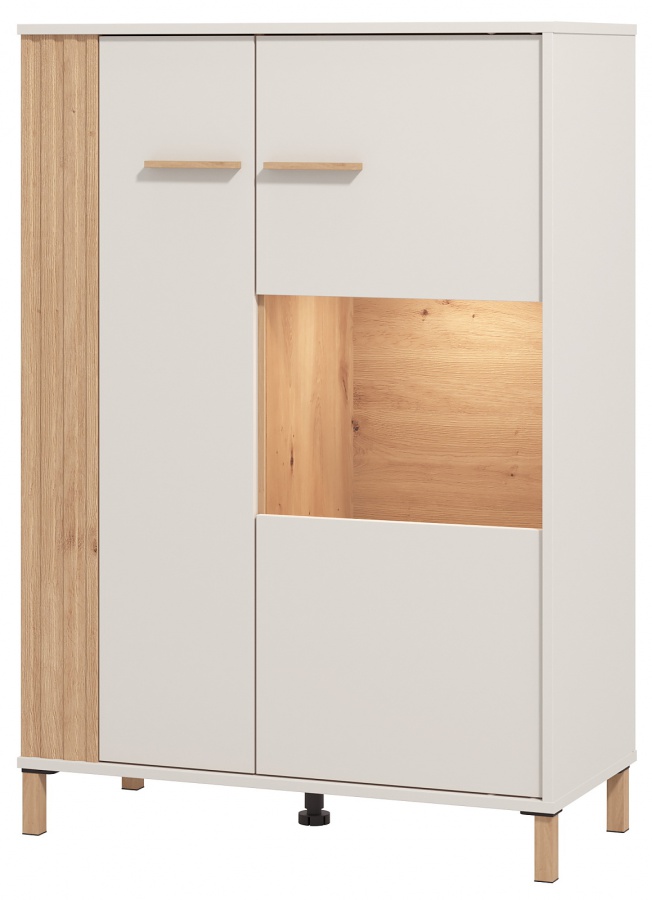 Malá obývacia izba s osvetlením katharos - béžová/dub artisan.

 

Aj z úplne obyčajnej obývacej izby môžete vytvoriť prepychovú miestnosť.

 

Široký TV stolík z kolekcie Katharos je opatrený dvierkami z každej strany a priestorom rozdeleným policou, ktorý sa nachádza uprostred.

 

Nástenná polica má nielen estetické, ale aj funkčné prvky.

 

Malá obývacia izba s osvetlením sa skladá z týchto prvkov:


	Vysoká vitrína s vnútorným osvetlením Katharos - 59,5x192,5x40cm (š, v, h)
	Nízka vitrína s vnútorným osvetlením Katharos - 85x122x40cm (š, v, h)
	Nástenná polica Katharos - 150,5x31,5x19,5cm (š, v, h)
	TV stolík Katharos - 163,5x52x40cm (š, v, h)


 

Všetky produkty z kolekcie Katharos nájdete nižšie v súvisiacich produktoch.