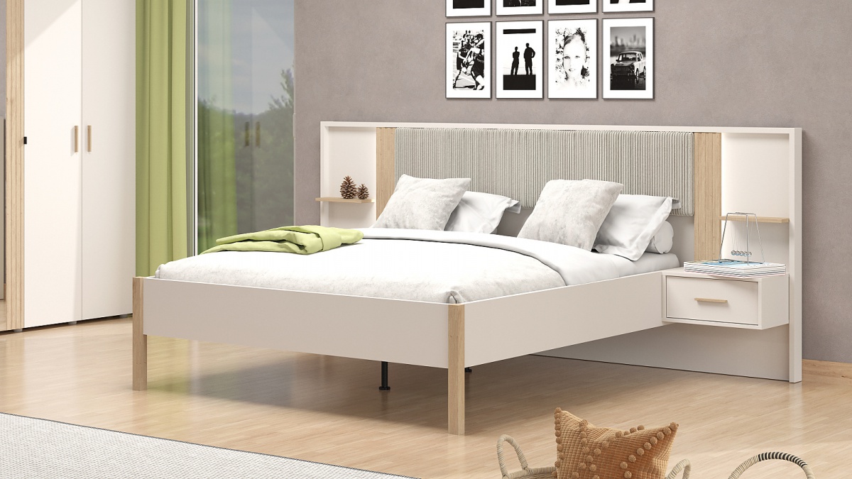 Manželská posteľ 160x200cm deluxe katharos - béžová/dub artisan.

 

Manželská posteľ, ktorá je taká pohodlná, až je to na zbláznenie?

 

Rozmery manželskej postele 160x200cm DELUXE Katharos sú 268x115x210,5cm (š, v, h).

 

Všetky produkty z kolekcie Katharos nájdete nižšie v súvisiacich produktoch.