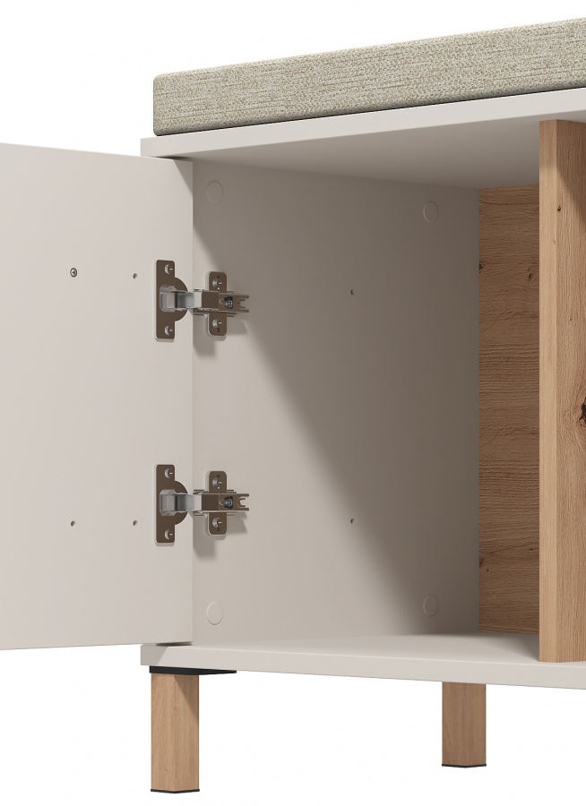 Predsieňová zostava katharos - béžová/dub artisan.

 

Dvierkový botník je ideálnou voľbou do menších priestorov.

 

Nízku predsieňovú komodu využijete ako na čiapky, šály či iné doplnky, ale z priestoru za dvierkami môžete ľahko vytvoriť botník.

 

Vysoká skrinka je vybavená dvierkami, za ktorými sa nachádza niekoľko políc a šatníková tyč.

 

Dá sa povedať, že zrkadlo je v predsieni čoraz väčšou nutnosťou.

 

Vešiakový panel si zamilujete nielen pre jeho praktickosť, ale aj fakt, že ho môžete umiestniť do miestnosti, ktorá praská vo švíkoch, a pritom neprídete ani o milimeter voľného miesta.

 

Predsieňová zostava sa skladá z týchto prvkov:


	Botník s polstrovaním Katharos - 80x52x40cm (š, v, h)
	Predsieňová komoda Katharos - 59,5x103,5x40cm (š, v, h)
	Predsieňová skrinka so zrkadlom Katharos - 59,5x192,5x40cm (š, v, h)
	Predsieňové zrkadlo Katharos - 51x83x2cm (š, v, h)
	Vešiakový panel Katharos - 66x83x20cm (š, v, h)


 

Všetky produkty z kolekcie Katharos nájdete nižšie v súvisiacich produktoch.