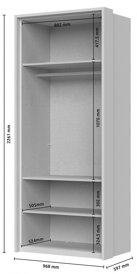 Dvojdverová šatníková skriňa so zrkadlom a rámom baptiste - béžová.

 

Dvojdverová šatníková skriňa je vybavená plnými dvierkami, z ktorých sa na jedných nachádza zrkadlo.

 

Rozmery dvojdverovej šatníkovej skrine so zrkadlom a rámom Baptiste sú 97x226x60cm (š, v, h).

 

Všetky produkty z kolekcie Baptiste nájdete nižšie v súvisiacich produktoch.