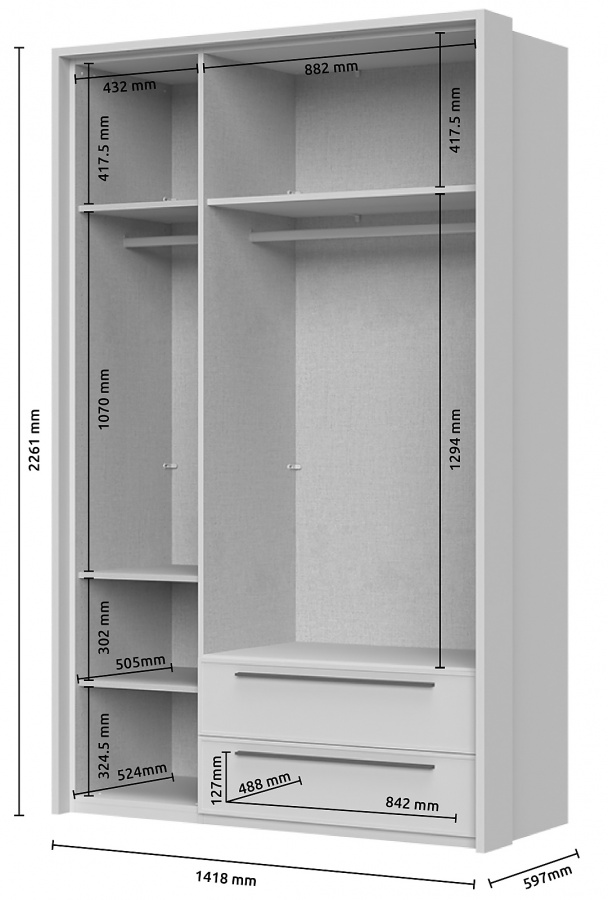 Trojdverová šatníková skriňa so zásuvkami a rámom baptiste - béžová.

 

Trojdverová šatníková skriňa je opatrená plnými dvierkami.

 

Rozmery trojdverovej šatníkovej skrine so zásuvkami a rámom Baptiste sú 142x226x60cm (š, v, h).

 

Všetky produkty z kolekcie Baptiste nájdete nižšie v súvisiacich produktoch.