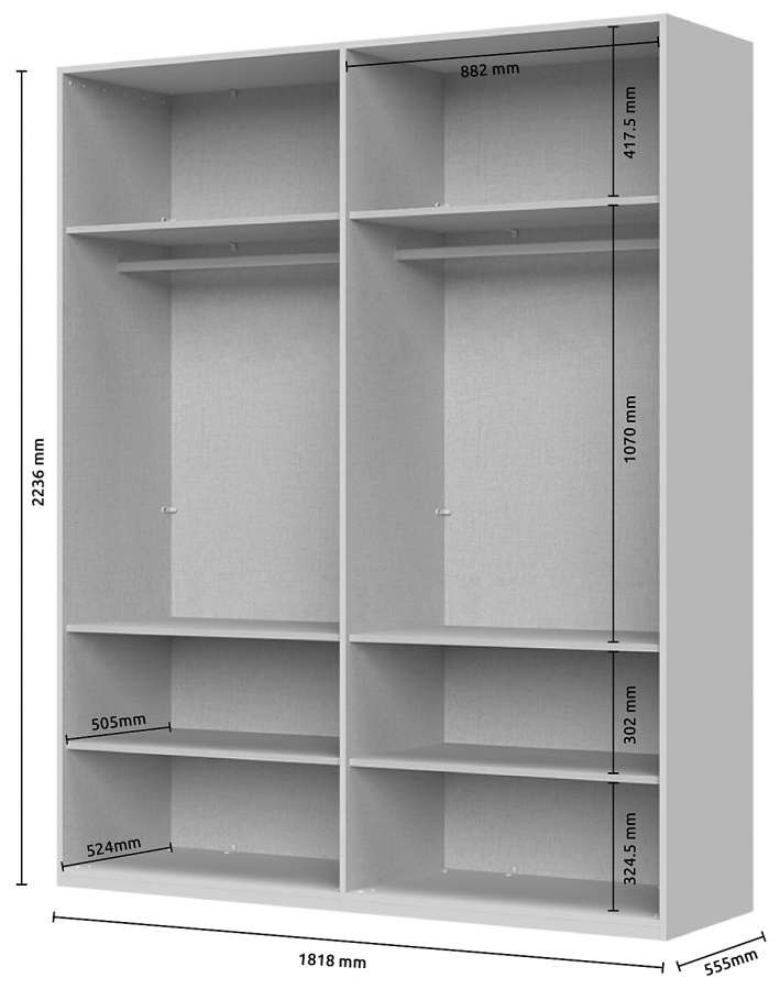 Štvordverová presklená šatníková skriňa baptiste - béžová.

 

Štvordverová šatníková skriňa je vybavená presklenými dvierkami.

 

Rozmery štvordverovej presklenej šatníkovej skrine Baptiste sú 182x224x56cm (š, v, h).

 

Všetky produkty z kolekcie Baptiste nájdete nižšie v súvisiacich produktoch.