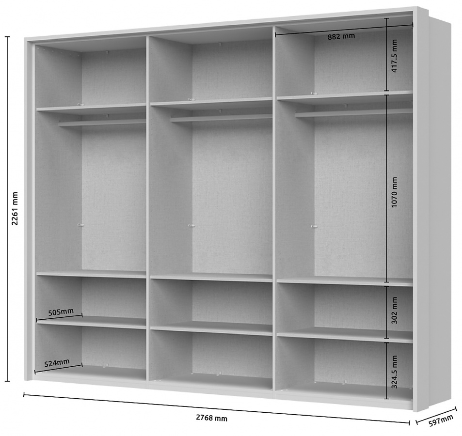 Šesťdverová šatníková skriňa s rámom baptiste - béžová.

 

Šesťdverová šatníková skriňa je opatrená plnými dvierkami.

 

Rozmery šesťdverovej šatníkovej skrine s rámom Baptiste sú 277x226x60cm (š, v, h).

 

Všetky produkty z kolekcie Baptiste nájdete nižšie v súvisiacich produktoch.