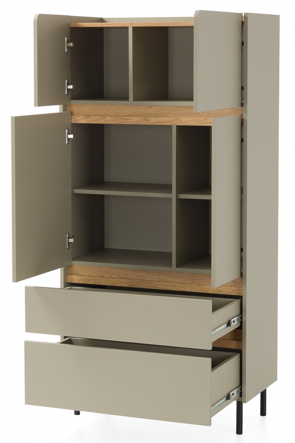 Vysoká komoda i hailee - zelená/dub piesočný.

 

Komody sú skvelým kusom nábytku.

 

Rozmery vysokej komody I Hailee sú 80x165x40cm (š, v, h).

 

Všetky produkty z kolekcie Hailee nájdete nižšie v súvisiacich produktoch.