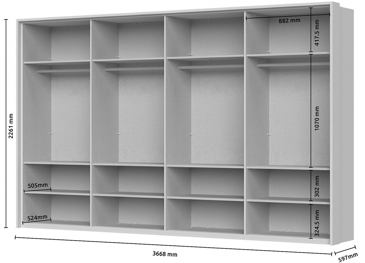 Osemdverová šatníková skriňa s rámom baptiste - béžová.

 

Osemdverová šatníková skriňa je opatrená plnými dvierkami.

 

Rozmery osemdverovej šatníkovej skrine s rámom Baptiste sú 367x226x60cm (š, v, h).

 

Všetky produkty z kolekcie Baptiste nájdete nižšie v súvisiacich produktoch.