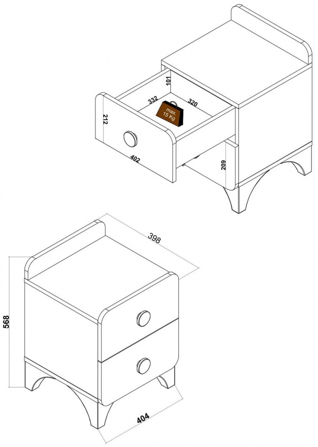 Nočný stolík raundo - šedá/žltá.

 

Nočný stolík oslní dvoma priestrannými zásuvkami, ktoré perfektne poslúžia svojou veľkosťou.

 

Rozmery nočného stolíka Raundo sú 40,4x56,8x39,8cm (š, v, h).

 

Všetky produkty z kolekcie Raundo nájdete nižšie v súvisiacich produktoch.