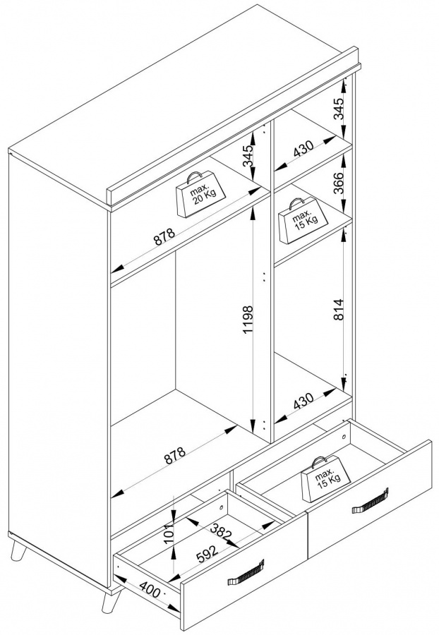 Šatníková skriňa 3d brian - dub/biela.

 


Objemná trojdverová skriňa Brian splní nároky na poriadne úložné priestory, obzvlášť pokiaľ preferujete skladanie oblečenia na ramienka.

 


Rozmery šatníkovej skrine 3D Brian sú 137x201x57cm (š, v, h).

 


Všetky produkty z kolekcie Brian nájdete nižšie v súvisiacom tovare.