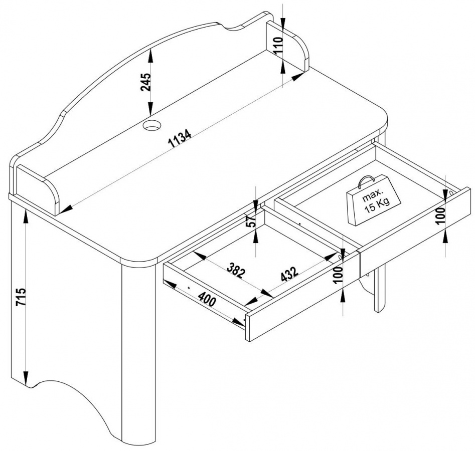 Písací stôl celeste - biela.

 


Písací stôl Celeste poskytuje okrem priestrannej pracovnej dosky dve zásuvky, a to napríklad na ukladanie zošitov či písacích a kresliacich pomôcok.

 


Rozmery písacieho stola Celeste sú 120x99x60cm (š, v, h).

 


Všetky produkty z kolekcie Celeste nájdete nižšie v súvisiacom tovare.