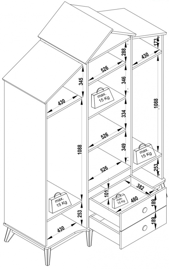 3d šatníková skriňa tweety - biela/šedá.

 

Trojdverová šatníková skriňa Tweety vyniká pestrým dizajnom obohateným o potlač vtákov.

 

Rozmery 3D šatníkovej skrine Tweety sú 151x218x60cm (š, v, h).

 

Všetky produkty z kolekcie Tweety nájdete nižšie v súvisiacich produktoch.