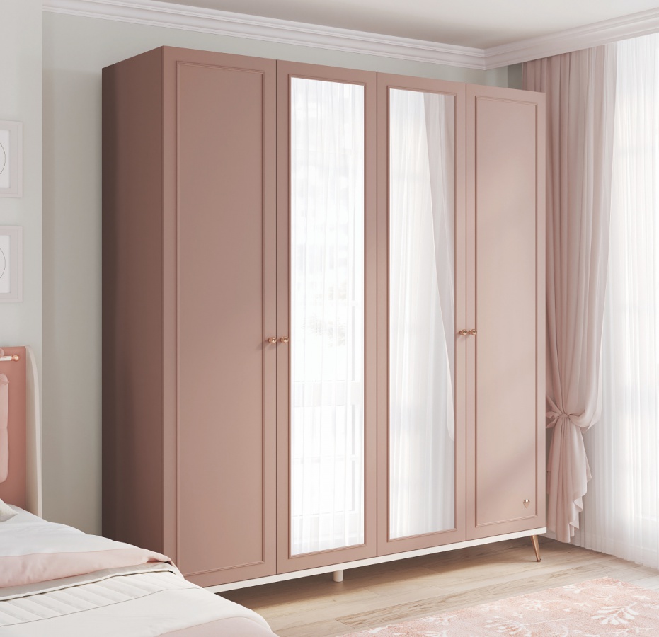 Štvordverová šatníková skriňa so zrkadlom beauty - ružová, béžová.

 

Minimalistický dizajn štvordverovej šatníkovej skrine sa snúbi s nadčasovým vzhľadom, a dodáva tak celej izbe sofistikovaný nádych.

 

Rozmery štvordverovej šatníkovej skrine Beauty sú 200x223x58cm (š, v, h).

 

Všetky produkty z kolekcie Beauty nájdete nižšie v súvisiacich produktoch.