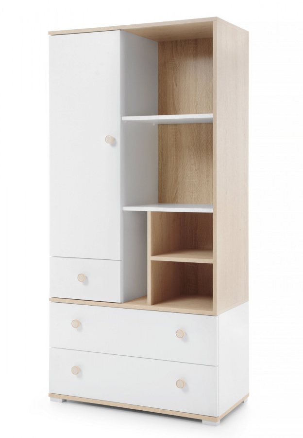 Detská izba vicki - biela, dub biscuit.

1.
Preč s chaosom a neporiadkom!

2.
Zabudnite na preplnené skrine a neusporiadané poličky.

3.
Máte doma malého zberateľa kníh alebo hrdého majiteľa stavebníc?

4.
Kombinácia čistej bielej farby s prírodnými tónmi dreva v odtieni "dub biscuit" sa hodí do akéhokoľvek interiéru.

Možnosť dokúpenia prebaľovacieho pultu.

 

 

Rozmery produktov detskej izby:

šatníková skriňa Vicki 90x195x50cm (š, v, h).

komoda Vicky 90x90x40cm (š, v, h).

široký regál 45x165x40cm (š, v, h).

hnihovna Vicki  45x165x40cm (š, v, h).

 

 

Jednotlivé produkty tejto obývacej steny Vicki a nábytok z kolekcie Vicki nájdete nižšie v súvisiacich produktoch.