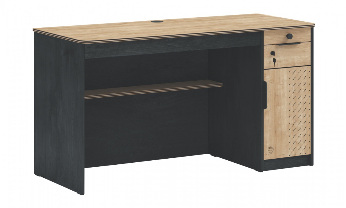 Študijný stôl sirius - dub čierny, dub zlatý.

 

Ihneď pod pracovnou doskou, ktorá je opatrená otvorom s plastovou záslepkou, kadiaľ môžete viesť káble k notebooku alebo lampičke, nájdeme priestrannú skrinku, ktorá poskytuje dostatok miesta na uloženie kníh, dokumentov alebo iných nevyhnutností, ktoré potrebujete mať po ruke.

 

Z pravej vonkajšej bočnej strany stola je pripevnený praktický háčik, kam si môže dieťa zavesiť aktovku alebo batoh.

 

Rozmery malého písacieho stola Sirius sú 138x75x58cm (š, v, h)

 

Všetok nábytok patriaci do kolekcie Sirius nájdete nižšie v súvisiacich produktoch.