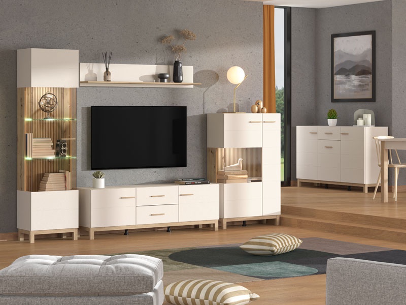 Televízny stolík xavier - dub, béžová.

Jednou z kľúčových vlastností tohto TV stolíka sú jeho dva bočné uzavreté segmenty, ktoré ponúkajú praktické úložné priestory pre všetky vaše multimediálne potreby.

Výberom tohto TV stolíka investujete do kvalitného kusu nábytku, ktorý je navrhnutý tak, aby vydržal. Pevné materiály a kvalitné spracovanie zaisťujú, že stolík bude slúžiť po mnoho rokov bez toho, aby stratil na svojej atraktivite alebo funkčnosti.

Okrem praktických výhod ponúka tento TV stolík aj estetickú hodnotu, ktorá prispieva k celkovej atmosfére vášho domova.

 

 

Rozmery tv stolíka Xavier sú 154x50,5x41,5cm (š, v, h).

 

 

Všetky produkty z kolekcie Xavier nájdete nižšie v súvisiacom tovare.