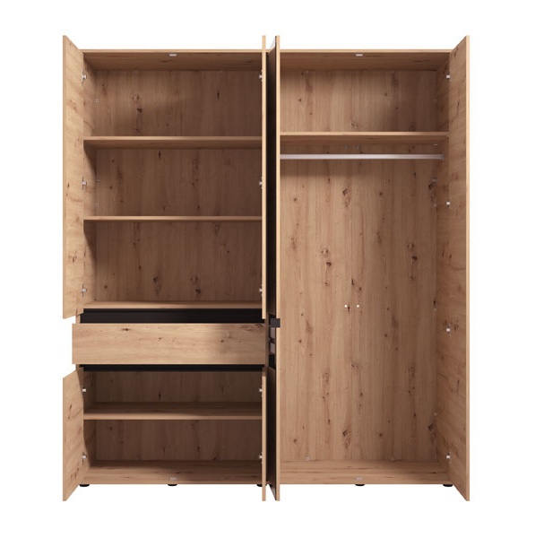 Šatníková skriňa 180 elmer - dub.

Spodná časť skrine obsahuje jednu zásuvku, ktorá je ideálna na uloženie drobnejších predmetov, ako sú doplnky, spodná bielizeň alebo iné osobné veci.

Šatníková skriňa je vyrobená z kvalitných materiálov, ktoré zaisťujú jej dlhú životnosť a odolnosť.

 

 

Rozmery šatníkovej skrine Elmer sú 182,5x210,5x54,5cm (š, v, h).

 

 

Všetky produkty z kolekcie Elmer nájdete nižšie v súvisiacom tovare.