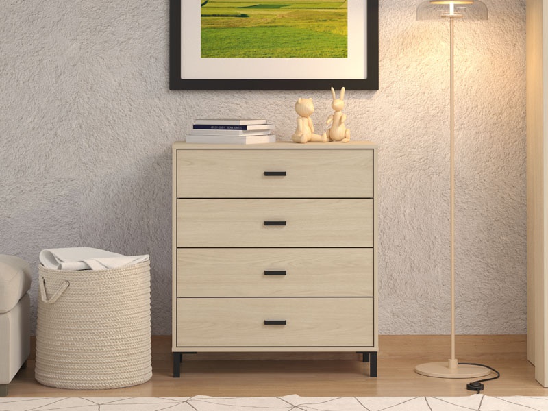 Zásuvková komoda anita - dub svetlý.

 

Model ponúka štyri praktické zásuvky.

 

*ABS hrany = prúžky slúžiace na olepenie a ochranu hrán nábytkových dosiek
*MDF doska = ľahko opracovateľný drevovláknitý materiál so širokým spektrom možných úprav využívaný napr.

 

Výhody:


	Estetická harmónia: Svetlý dekor portského duba prináša do spálne pocit tepla a útulnosti, zatiaľ čo moderné línie a čierne prvky dodávajú priestoru sofistikovaný vzhľad.
	Flexibilné využitie: Vďaka svojmu univerzálnemu dizajnu sa komoda hodí nielen do spálne, ale aj do obývacej izby, predsiene alebo kancelárie.
	Jednoduchá údržba: Povrch komody je nenáročný na údržbu.


 

Rozmery komody Anita sú  80 x 90 x 40 cm (š, v, h).

 

Ďalší nábytok z kolekcie ANITA nájdete nižšie v súvisiacich produktoch.