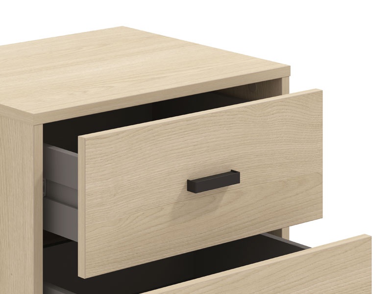 Nočný stolík anita - dub svetlý.

 

Výhody:


	Praktický úložný priestor: Stolík ponúka dve priestranné zásuvky, ktoré poskytujú dostatok miesta na uloženie všetkých nevyhnutností, ktoré chcete mať po ruke.
	Elegantné detaily: Úchytky a nožičky sú navrhnuté tak, aby dotvárali moderný vzhľad stolíka.
	Robustná konštrukcia: Použitie odolných materiálov (lamino, ABS hrany, MDF dosky a ďalšie) a kovových spojovacích prvkov zaisťuje výdrž a stabilitu nočného stolíka.



*ABS hrany = prúžky slúžiace na olepenie a ochranu hrán nábytkových dosiek
*MDF doska = ľahko opracovateľný drevovláknitý materiál so širokým spektrom možných úprav využívaný napr.

 

Rozmery nočného stolíka Anita sú 48 x 52 x 40 cm (š, v, h).

 

Ďalší nábytok z kolekcie ANITA nájdete nižšie v súvisiacich produktoch.