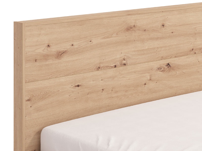 Manželská posteľ 160x200cm suna - dub artisan.

 

Posteľ je navrhnutá pre matrac o rozmeroch 160 x 200 cm, čo je ideálna veľkosť pre pohodlný spánok pre dvoch.

 

*ABS hrany = prúžky slúžiace na olepenie a ochranu hrán nábytkových dosiek.
*MDF dosky = ľahko opracovateľný drevovláknitý materiál so širokým spektrom možných úprav využívaný napr.

 

V základnej podobe je posteľ dodávaná bez roštu a matraca, čo vám umožňuje vybrať si komponenty podľa vlastných preferencií.

 

Výhody:


	Prírodný vzhľad: Dekor dubu artisan dodáva posteli prirodzený a teplý charakter, ktorý sa skvele hodí do rôznych štýlov interiérov.
	Kvalita a odolnosť: Použité materiály zaručujú, že posteľ bude dlhodobo slúžiť bez straty kvality.
	Komfort a funkčnosť: Pohodlné vysoké čelo a možnosť vybrať si vlastný rošt aj matrac zabezpečujú, že posteľ vyhovie všetkým vašim potrebám.


 

Rozmery postele Suna sú 172,5x102x210,5 cm (š, v, h).

 

Ďalší nábytok aj ďalšie komponenty k posteli nájdete v súvisiacich produktoch nižšie.