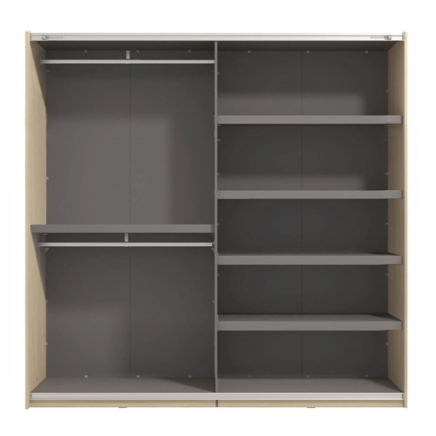 Šatníková skriňa s posuvnými dverami, zrkadlom a osvetlením anita -.

 

Objavte čaro šatníkovej skrine Anita, ktorá sa stane nepostrádateľnou súčasťou vašej spálne.

 

Tento model si možno prispôsobiť podľa individuálnych potrieb, a to napríklad inštaláciou dodatočných políc a zásuviek pre lepšiu organizáciu a prehľadnosť, alebo tiež pridaním spomaľovača posuvných dverí pre plynulé zatváranie.

 

Výhody:


	Posuvné dvere: Ľahké otváranie a zatváranie bez potreby ďalšieho priestoru.
	Zrkadlo: Umiestnené v ľavej prednej časti dverí, opticky zväčšuje priestor a pridáva miestnosti na svetelnosti.
	Rám s osvetlením: Rám skrini dodáva uhladenejší a modernejší vzhľad.
	Dekor svetlého portského duba: Prináša do interiéru pocit tepla a elegancie.
	Možnosť prispôsobenia: Upravte si skriňu podľa svojich potrieb a preferencií.
	Kvalitné materiály a spracovanie: Zaručujú dlhú životnosť a spokojnosť s produktom.


 

Pevnosť a stabilitu konštrukcie zaisťuje lamino o hrúbke 16mm, zadná strana je potom tvorená 3mm sololitom.

 

*ABS hrany = prúžky slúžiace k olepeniu a ochrane hrán nábytkových dosiek
*MDF doska = ľahko opracovateľný drevovláknitý materiál so širokým spektrom možných úprav využívaný napr.

 

Šatníková skriňa Anita je súčasťou rovnomennej kolekcie Anita, čo umožňuje ľahkú kombináciu s ďalšími prvkami tejto rady pre jednotný a harmonický vzhľad vašej spálne.

 

Prineste do svojho domova kúsok elegancie a pohodlia s touto úžasnou šatníkovou skriňou!

 

Rozmery šatníkovej skrine Anita sú 220x217,5x61cm (š, v, h).

 

Ďalšie produkty z kolekcie Anita nájdete nižšie v súvisiacich produktoch.