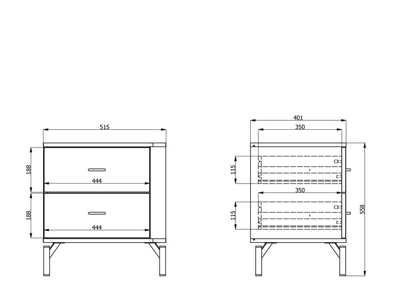 Nočný stolík saray - kašmír.

 

Výhody:


	Praktický úložný priestor: Stolík ponúka dve priestranné zásuvky, ktoré poskytujú dostatok miesta na uloženie všetkých nevyhnutností, ktoré chcete mať po ruke.
	Elegantné detaily: Úchytky a nožičky sú navrhnuté tak, aby dotvárali moderný vzhľad stolíka.
	Robustná konštrukcia: Použitie odolných materiálov (lamino, ABS hrany, MDF dosky a ďalšie) a kovových spojovacích prvkov zaisťuje výdrž a stabilitu nočného stolíka.



*ABS hrany = prúžky slúžiace na olepenie a ochranu hrán nábytkových dosiek
*MDF doska = ľahko opracovateľný drevovláknitý materiál so širokým spektrom možných úprav využívaný napr.

 

Rozmery nočného stolíka Saray sú 51,5x 56 x 40 cm (š, v, h).

 

Ďalší nábytok z kolekcie Saray nájdete nižšie v súvisiacich produktoch.