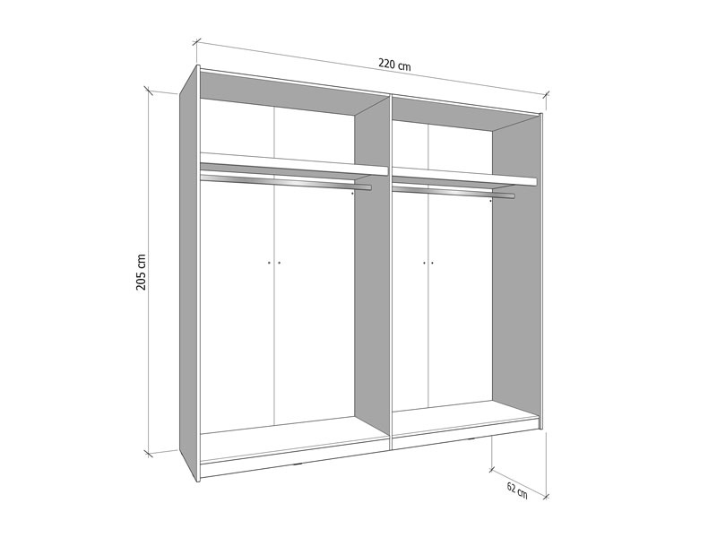 Šatníková skriňa s posuvnými dverami, zrkadlom a osvetlením antonia -.

 

Skriňa je vybavená posuvnými dverami v bielom dekore, čo jej dodáva prirodzený a elegantný vzhľad.

 

Vnútorné usporiadanie skrine je premyslené a praktické.

 

Materiály použité pri výrobe tejto skrine zahŕňajú lamino o hrúbke 16 mm, HDF dosky (sololit) o hrúbke 3 mm, ABS hrany a MDF dosky.

 

*ABS hrany = prúžky slúžiace na olepenie a ochranu hrán nábytkových dosiek.
*MDF dosky = ľahko opracovateľný drevovláknitý materiál so širokým spektrom možných úprav využívaný napr.

 

Tento model ponúka rám s osvetlením, ktorý dodá skrini robustnejší vzhľad a zároveň pomôže pri hľadaní oblečenia v menej osvetlených miestnostiach, alebo na navodenie útulnejšej atmosféry pri svietení.

 

Rozmery šatníkovej skrine Antonia sú 220x205x62cm (š, v, h). Rozmery rámu sú 230x209x18,5 cm (š, v, h).

 

Všetky produkty z kolekcie Antonia nájdete nižšie v súvisiacom tovare.