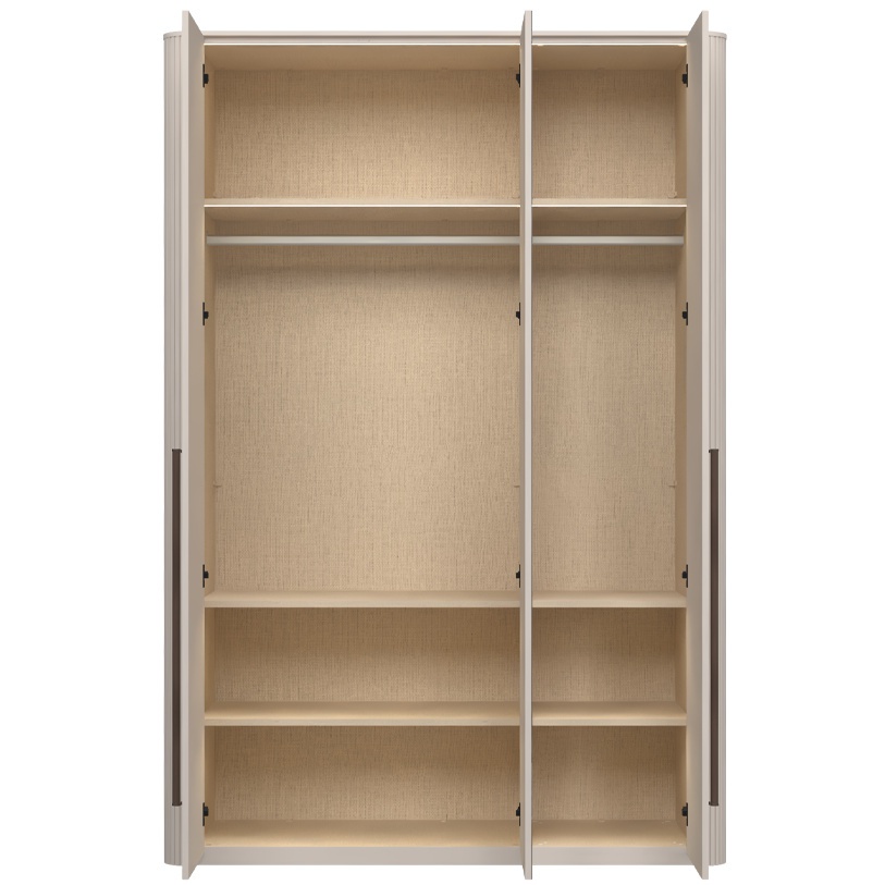 Trojdverová šatníková skriňa so zrkadlom a osvetlením renfri - kašmír.

 

Interiér skrine je premyslený do posledného detailu; ponúka textilný dekor a police s integrovaným LED osvetlením, ktoré elegantne vystavia vaše obľúbené kúsky.

 

Renfri nie je len šatníková skriňa; je to dizajnový prvok, ktorý harmonicky prepája vzhľad s praktickými detailmi pre každodenný komfort.

 

Skriňu ľahko zladíte s ďalšími prvkami kolekcie Renfri a vytvoríte harmonický celok v jednotnom kašmírovom odtieni s akcentom Midnight Copper.

 

Rozmery šatníkovej skrine Renfri sú 153x225x56 cm (š, v, h)

 

Ďalší nábytok z kolekcie Renfri nájdete v súvisiacich produktoch.