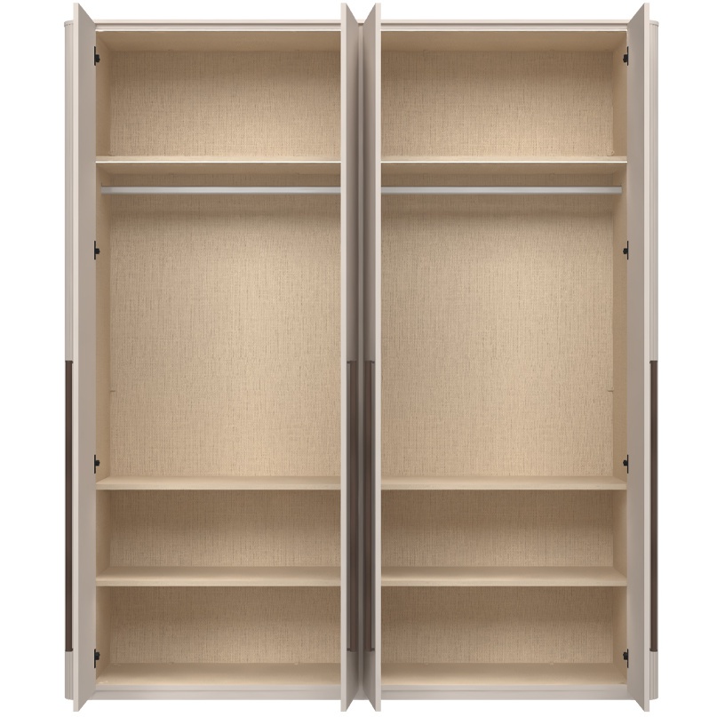 Štvordverová šatníková skriňa renfri - kašmír.

 

Interiér skrine je premyslený do posledného detailu a štýlizovaný do textilného dekoru.

 

Renfri nie je len šatníková skriňa; je to dizajnový prvok, ktorý harmonicky spája vzhľad s praktickými detailmi pre každodenný komfort.

 

Skriňu ľahko zladíte s ďalšími prvkami kolekcie Renfri a vytvoríte harmonický celok v jednotnom kašmírovom odtieni s akcentom Midnight Copper.

 

Rozmery šatníkovej skrine Renfri sú 198x225x56cm (š,v,h)

 

Ďalší nábytok z kolekcie Renfri nájdete v súvisiacich produktoch.