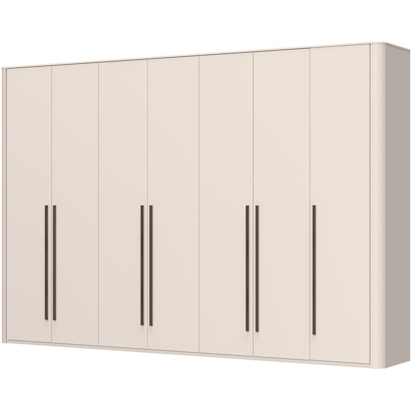 Sedemdverová šatníková skriňa s osvetlením renfri - kašmír.

 

Interiér skrine je premyslený do posledného detailu; ponúka textilný dekor a police s integrovaným osvetlením, ktoré elegantne vystaví vaše obľúbené kúsky.

 

Renfri nie je len šatníková skriňa; je to dizajnový prvok, ktorý harmonicky spája vzhľad s praktickými detailmi pre každodenný komfort. Jemný mat v kašmírovej farbe pôsobí nadčasovo, zatiaľ čo unikátne kovové úchytky imitujúce vzhľad kože pridávajú skrini osobitý nádych.

 

Skriňu ľahko zladíte s ďalšími prvkami kolekcie Renfri a vytvoríte harmonický celok v jednotnom kašmírovom odtieni s akcentom Midnight Copper.

 

Rozmery šatníkovej skrine Renfri sú 333x225x56cm (š,v,h)

 

Ďalší nábytok z kolekcie Renfri nájdete v súvisiacich produktoch.