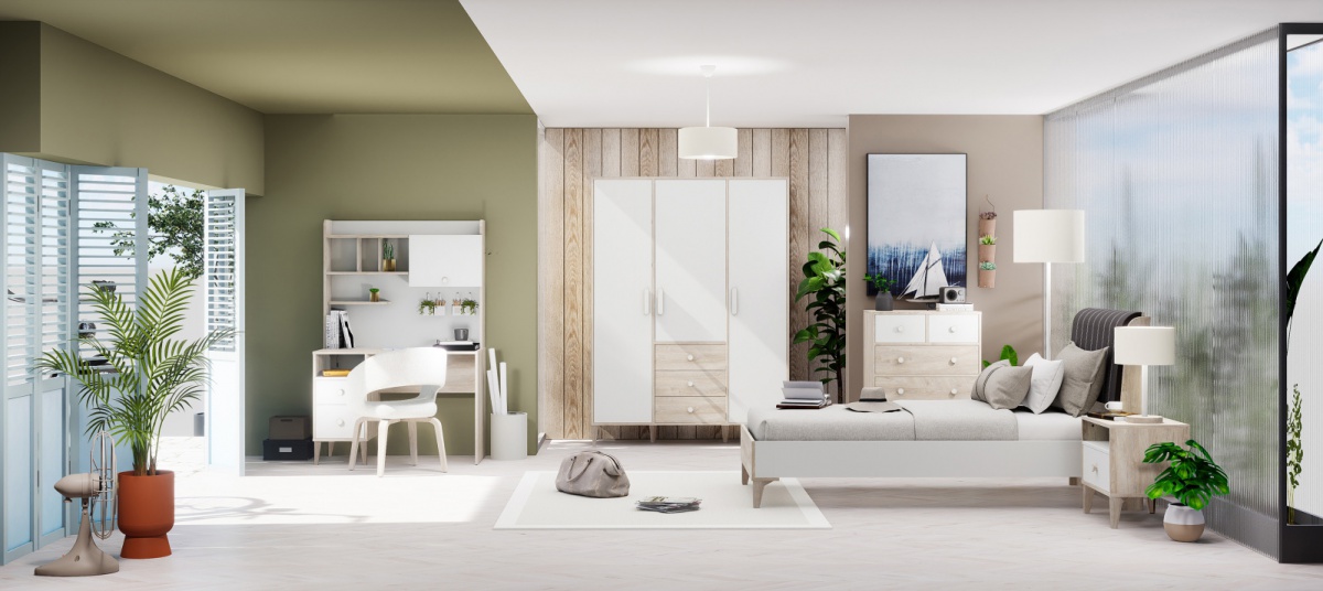 Študentská izba kaylla 1 - dub sofia, biela.

 

Celá izba pôsobí sviežo a útulne – ideálna voľba pre milovníkov moderného, severského alebo minimalistického štýlu.

 

Okrúhle úchytky v bielo-drevenom dekore zjednocujú vzhľad celej zostavy a podčiarkujú jej harmonický charakter.

 

Izba Kaylla tak prináša nielen estetický zážitok, ale aj praktické využitie – ideálne prostredie pre oddych, poriadok a pokojný domov.

 

Izba sa skladá z nasledujúcich kusov nábytku:





Trojdverová šatníková skriňa Kaylla - dub sofia, biela

Písací stôl s knižnicou Kaylla - dub sofia, biela

Posteľ 100x200 cm Kaylla - dub sofia, biela

Zásuvková komoda Kaylla - dub sofia, biela

Nočný stolík Kaylla - dub sofia, biela

 


Nábytok sa dodáva v demontovanom stave.

 

Všetok nábytok z kolekcie Kaylla nájdete nižšie v súvisiacich produktoch.