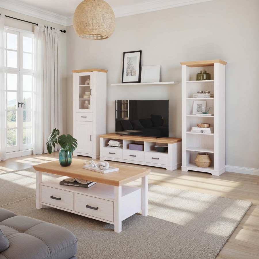 Presklená úzka vitrína z masívu malcolm - biela/dub.

 

Dvoje dvierka s bezpečnostným sklom umožnia štýlovo vystaviť dekorácie; tlmené kovanie zaisťuje, že sa po krátkom dotyku samovoľne a ticho dovrú.

 

Jednoduchá starostlivosť: utrite vlhkou handričkou (možno s jemným čistiacim prostriedkom), potom dosucha vytrite.

 

Všetky produkty z kolekcie Malcolm nájdete nižšie v súvisiacich produktoch.