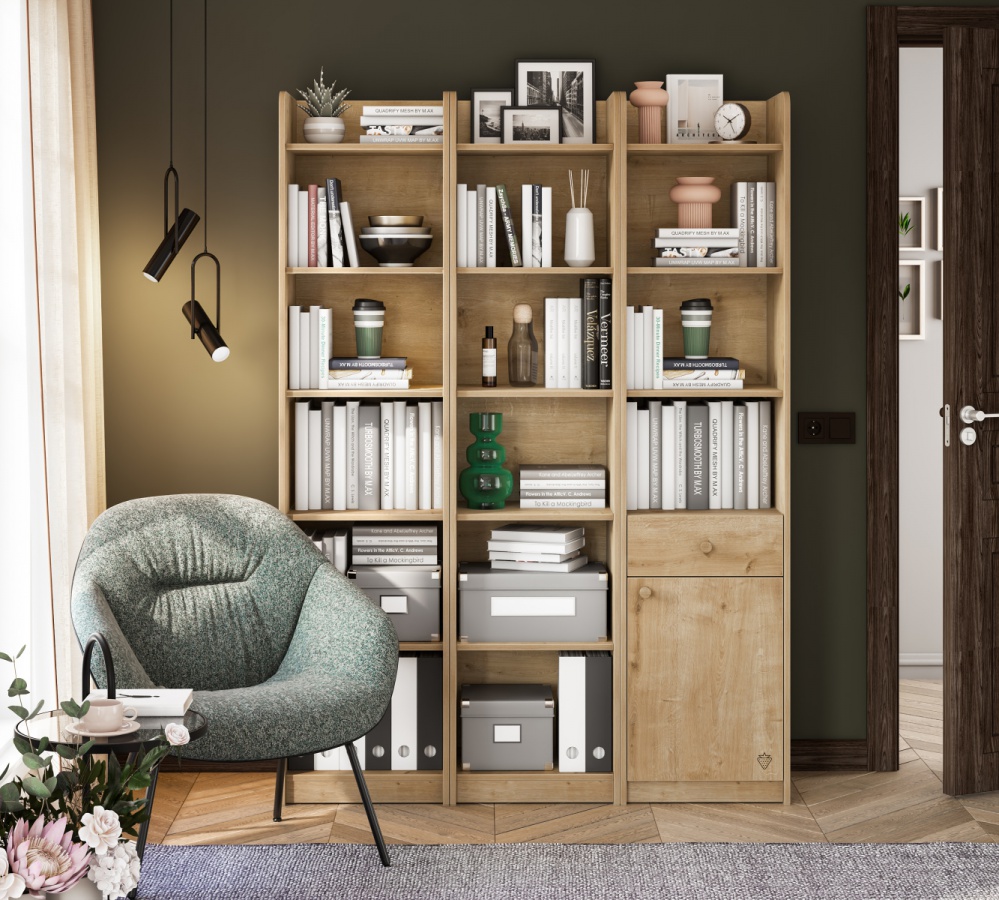 Knižnica cody - dub.

 

So svojou štíhlou siluetou (šírka 43 cm, hĺbka 36 cm, výška 184 cm) sa knižnica Cody výborne hodí do menších bytov aj úzkych priestorov, kde treba využiť každý centimeter.

 

Pre vyššiu stabilitu a bezpečnosť je možné knižnicu uchytiť k stene.

 

Všetok nábytok patriaci do kolekcie Cody nájdete nižšie v súvisiacich produktoch.