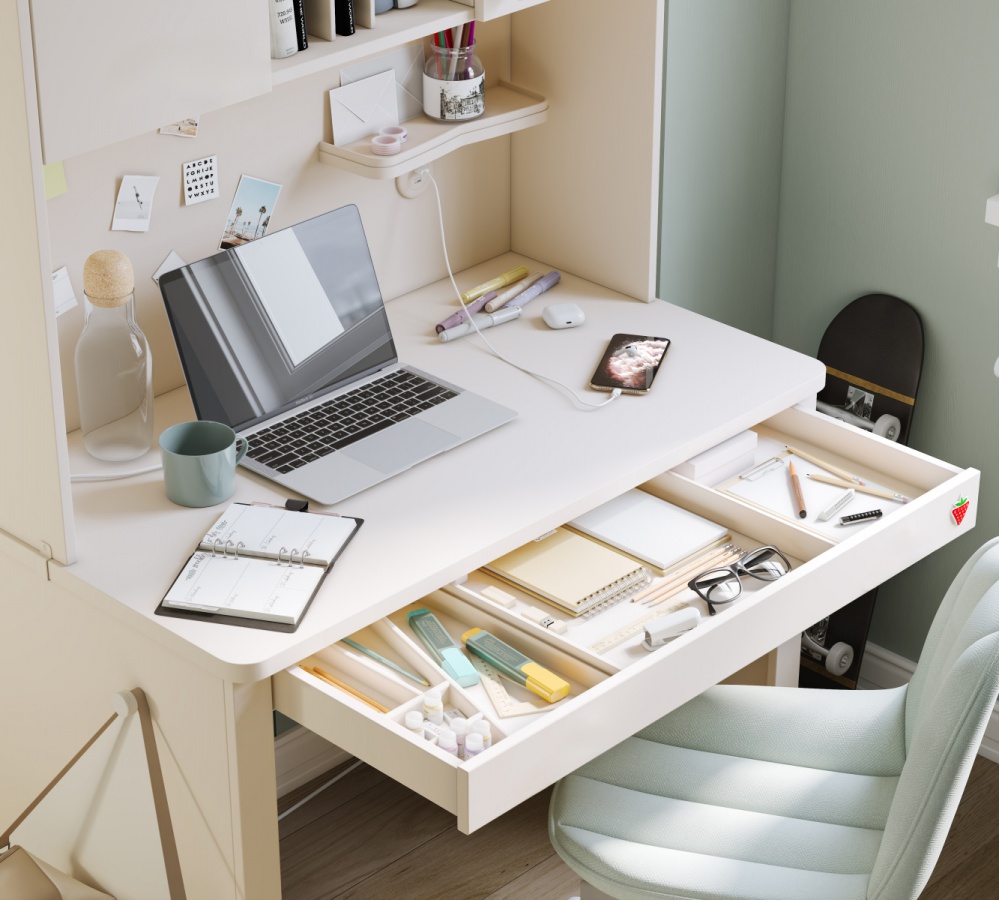 Písací stôl s nadstavcom so skrinkami vandella - béžová.

 

Organizácia je kľúčová, preto stôl ponúka dvojkomorovú zásuvku s vnútorným organizérom na drobnosti.

 

Myslelo sa aj na detaily, ako je priechodka na vedenie káblov, ktorá eliminuje neporiadok.

 

Všetok nábytok patriaci do kolekcie Vendella nájdete nižšie v súvisiacich produktoch.